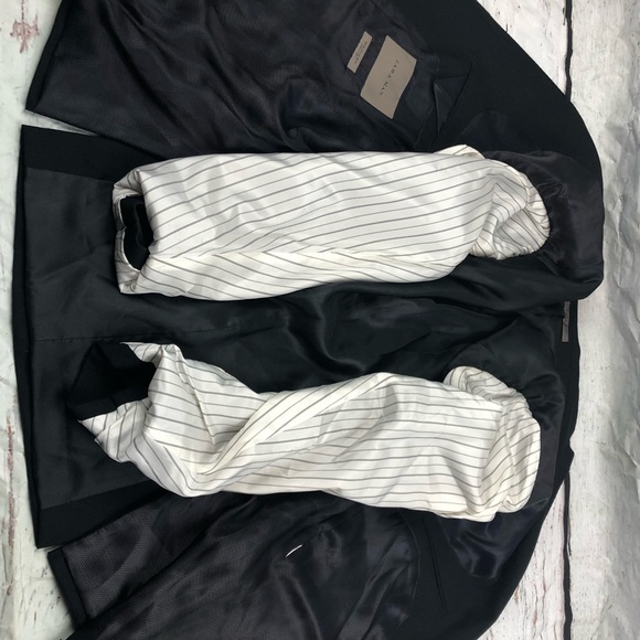 ZARA MAN Mens Sz 46 Black BlazerJacket Sports Coat Tailored Fit 2Button Front - Picture 8 of 15